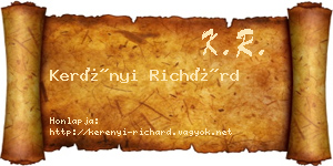 Kerényi Richárd névjegykártya